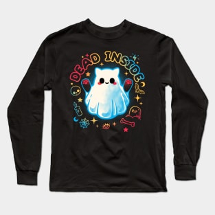 Cat ghost dead inside Long Sleeve T-Shirt